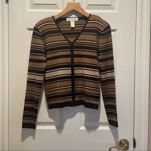 Vintage Jones New York silk blend zip cardi